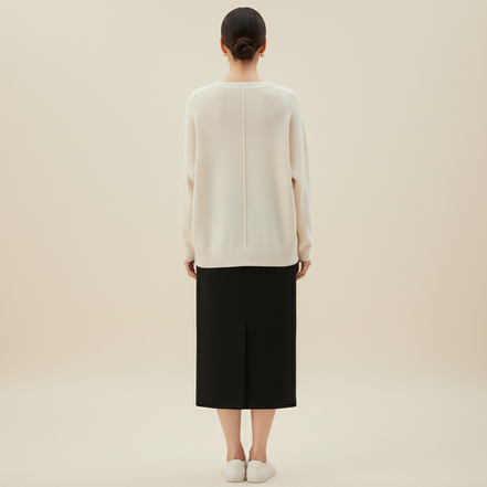 Women's Merino Wool V-Neck Sweater