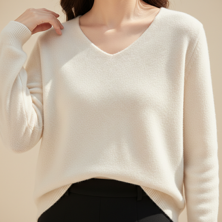 Women's Merino Wool V-Neck Sweater