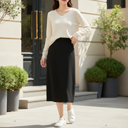 Women's Merino Wool V-Neck Sweater