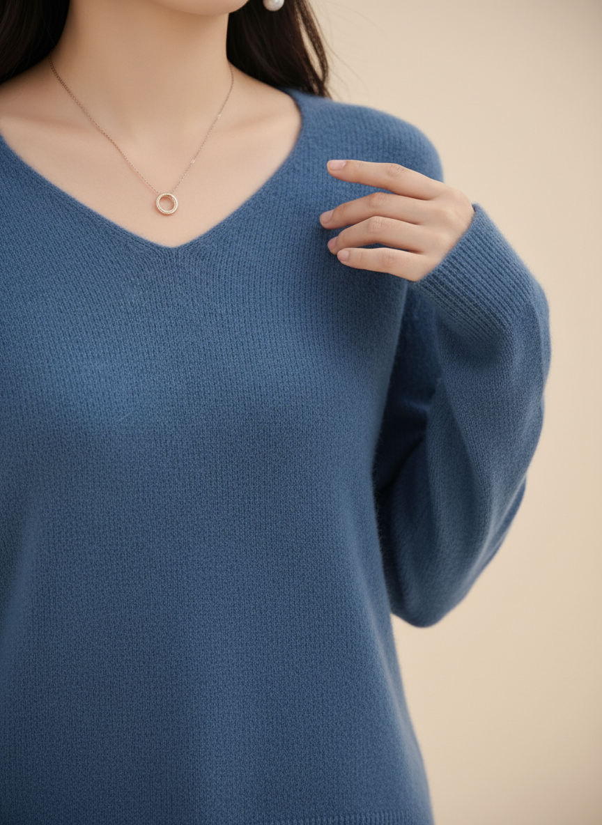 Women's Merino Wool V-Neck Sweater