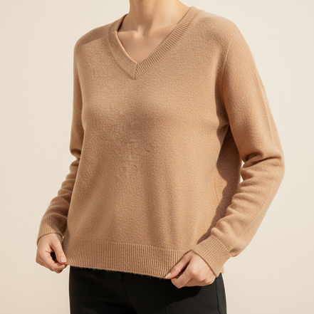 Women's Merino Wool V-Neck Sweater