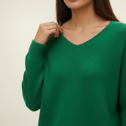 Women's Merino Wool V-Neck Sweater
