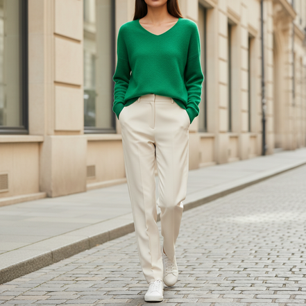 Women's Merino Wool V-Neck Sweater
