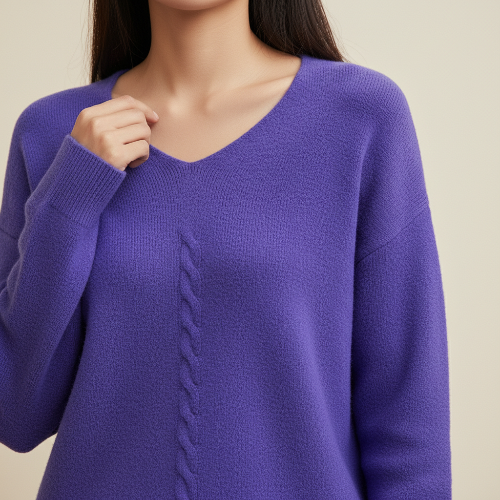Women's Merino Wool V-Neck Sweater