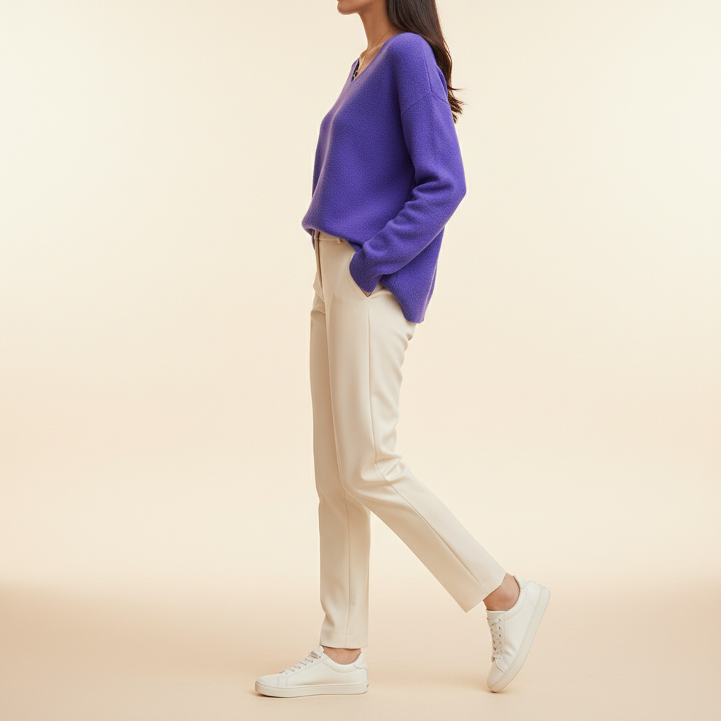 Women's Merino Wool V-Neck Sweater