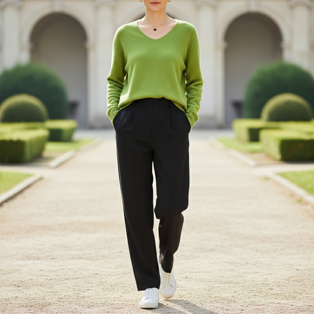 Women's Merino Wool V-Neck Sweater