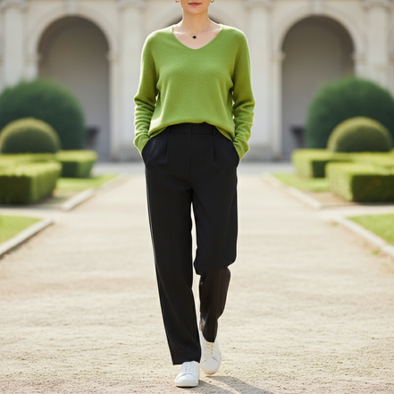 Women's Merino Wool V-Neck Sweater