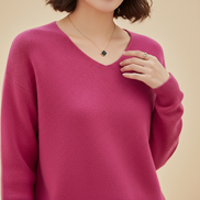 Women's Merino Wool V-Neck Sweater