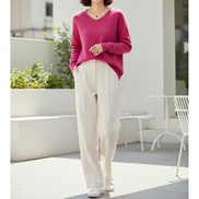 Women's Merino Wool V-Neck Sweater