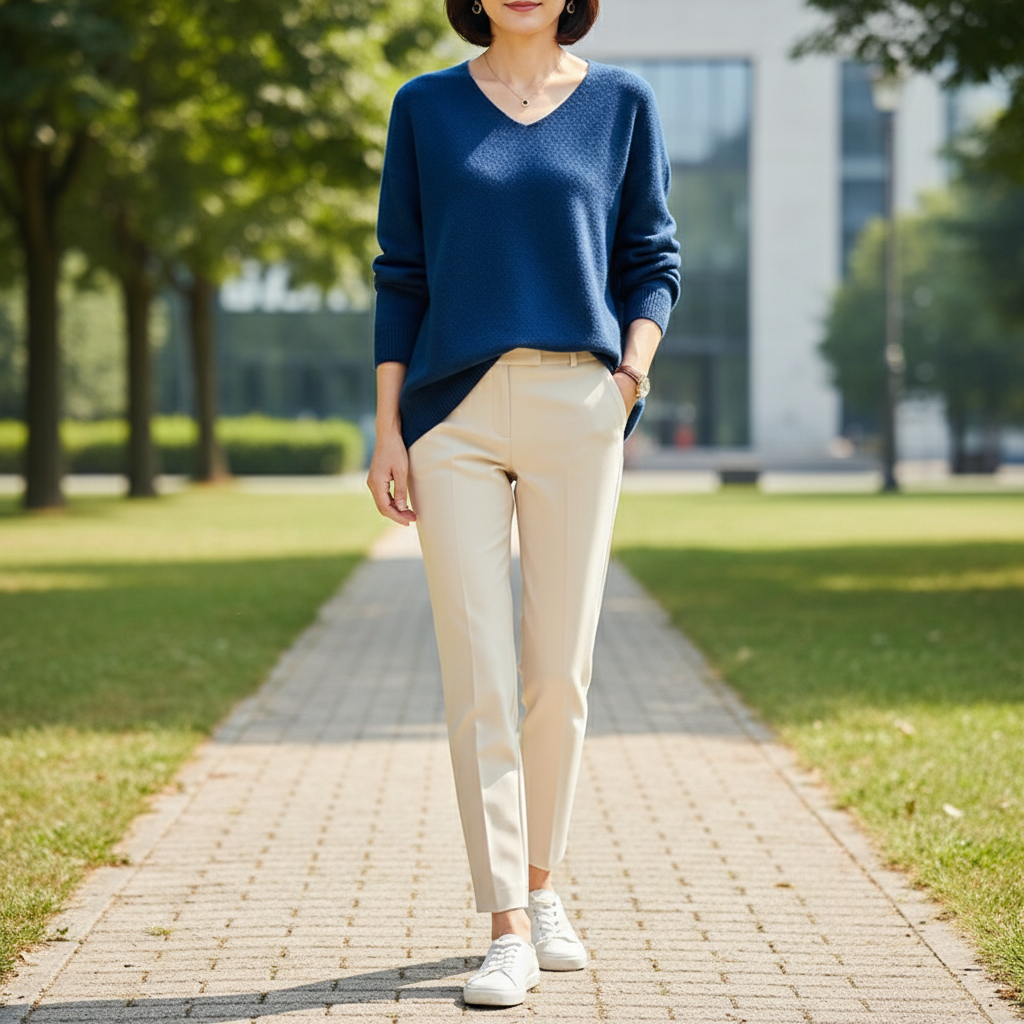 Women's Merino Wool V-Neck Sweater