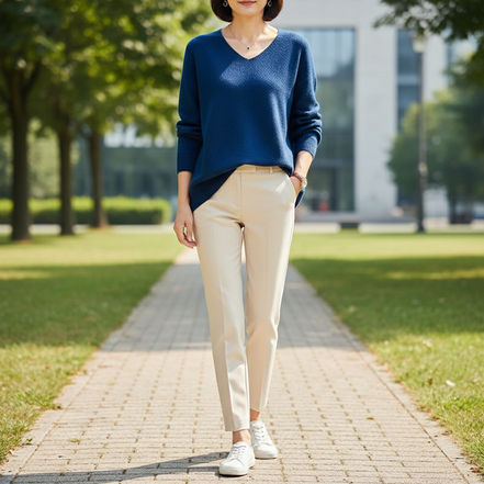 Women's Merino Wool V-Neck Sweater
