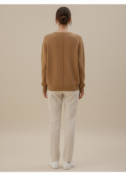Women's Merino Wool O-Neck Sweater