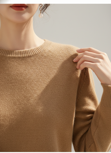 Women's Merino Wool O-Neck Sweater