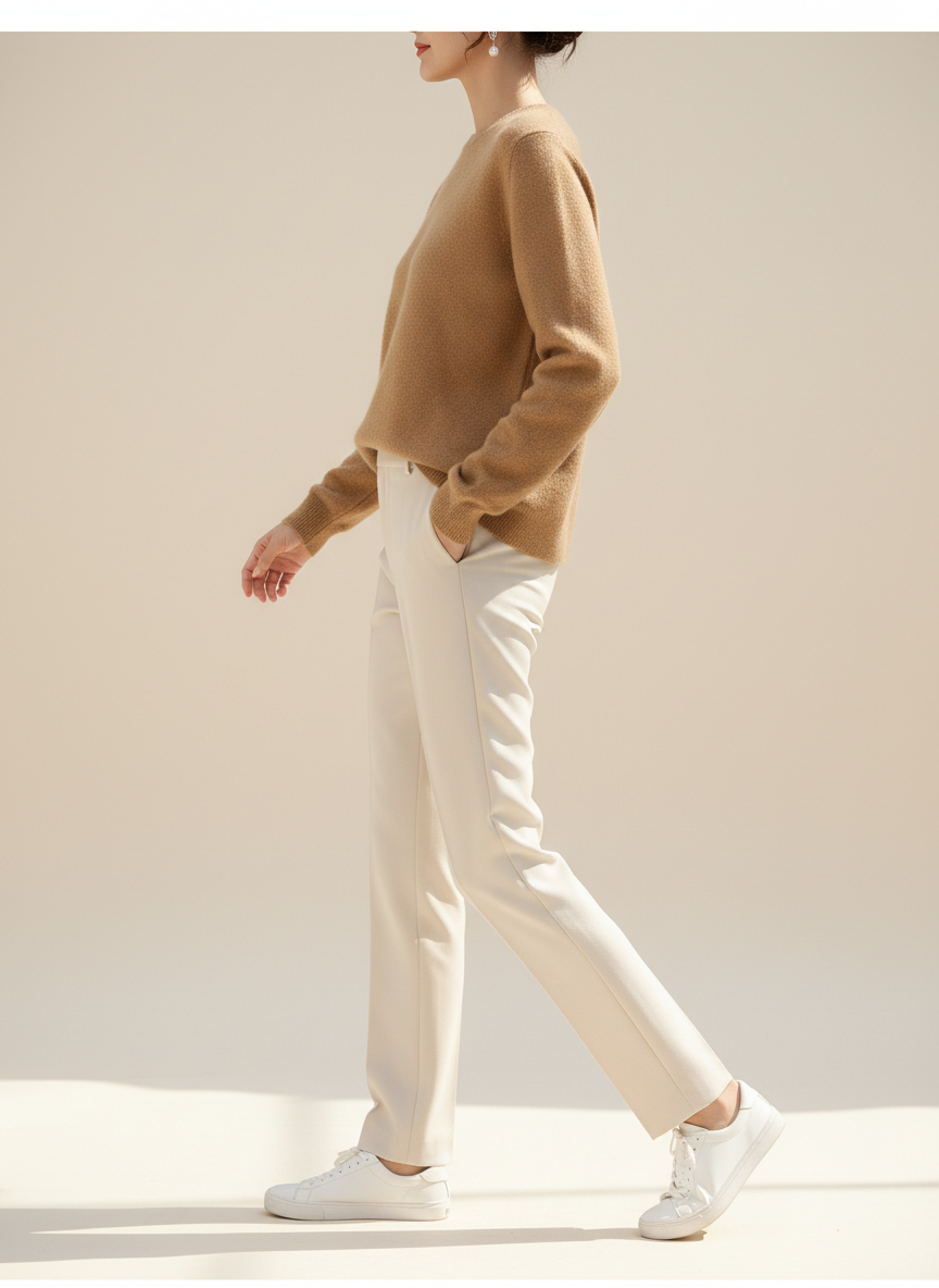 Women's Merino Wool O-Neck Sweater