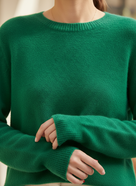 Women's Merino Wool O-Neck Sweater
