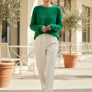 Women's Merino Wool O-Neck Sweater