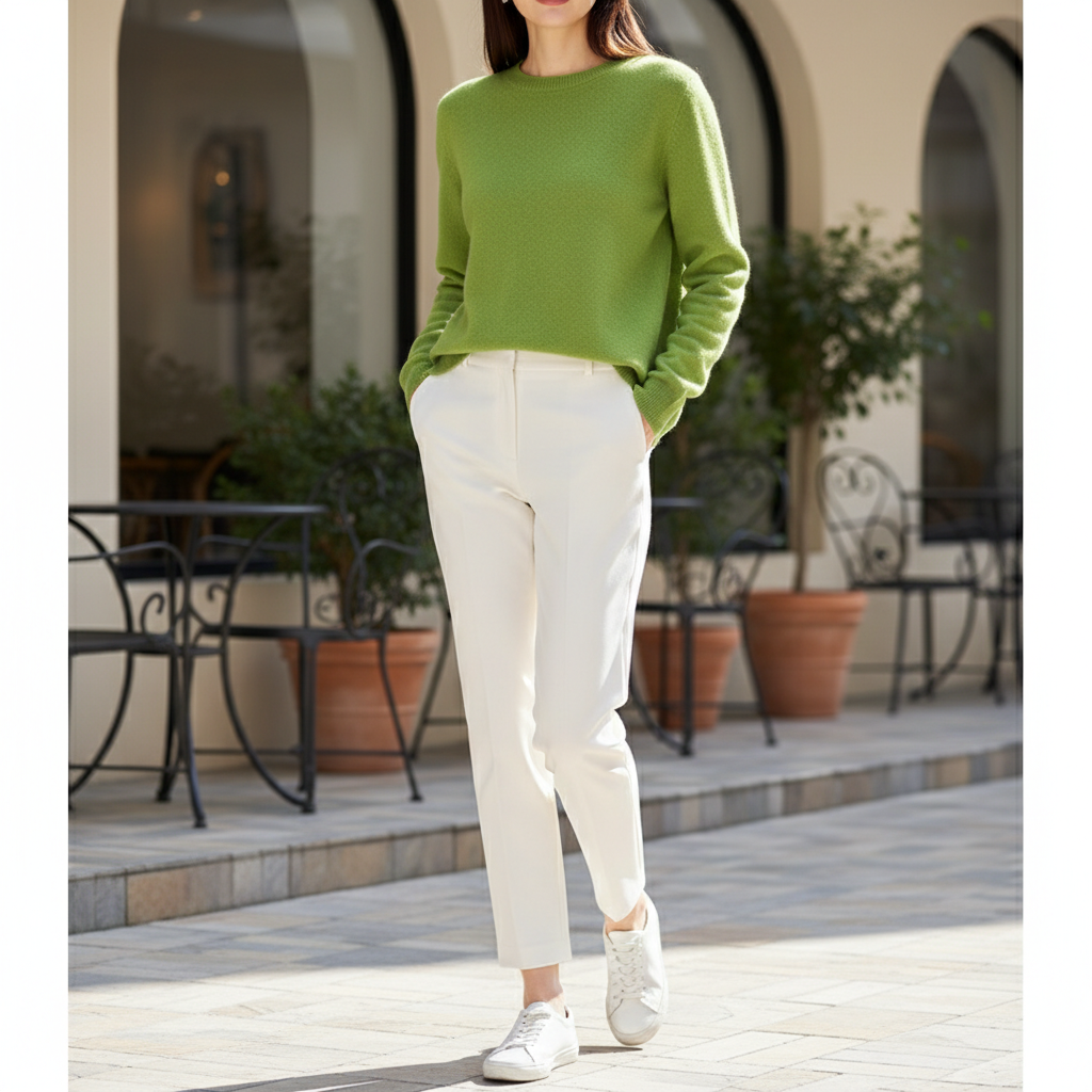 Women's Merino Wool O-Neck Sweater