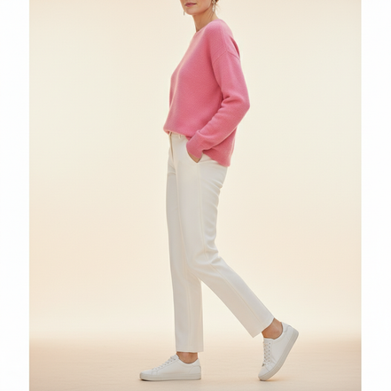 Women's Merino Wool O-Neck Sweater