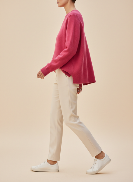 Women's Merino Wool O-Neck Sweater