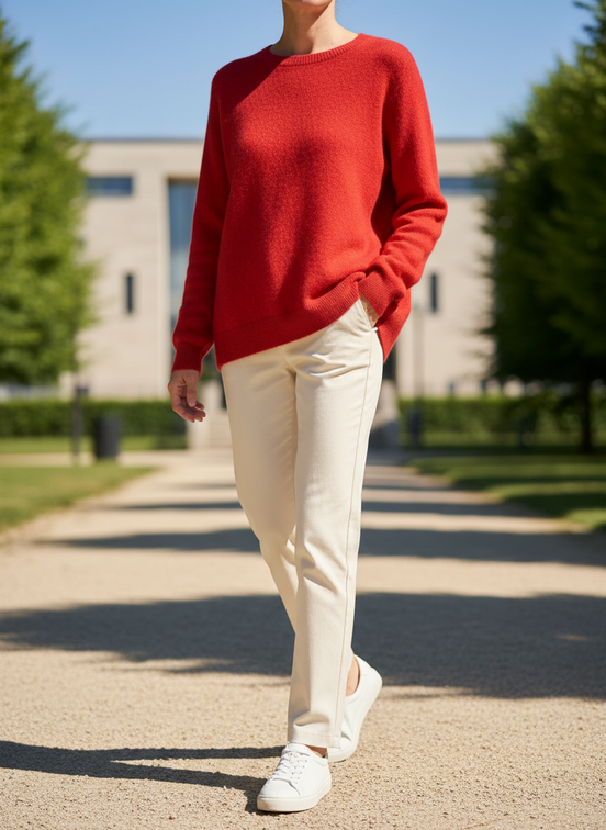 Women's Merino Wool O-Neck Sweater