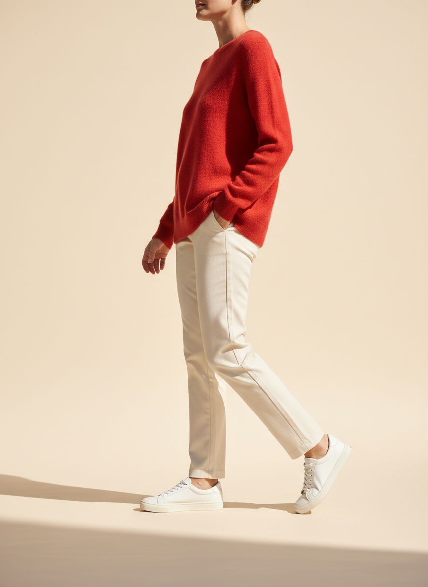 Women's Merino Wool O-Neck Sweater
