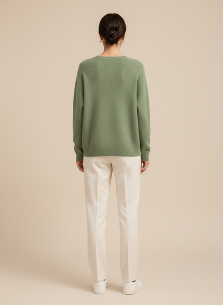 Women's Merino Wool O-Neck Sweater
