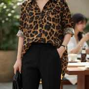 Women's Leopard Print Tunic Blouse