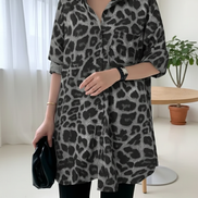 Women's Leopard Print Tunic Blouse