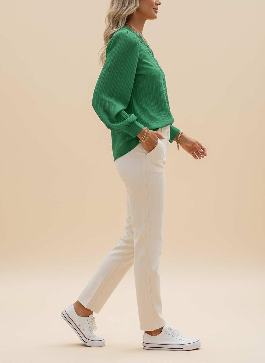 Women's Chiffon V-Neck Lace Top