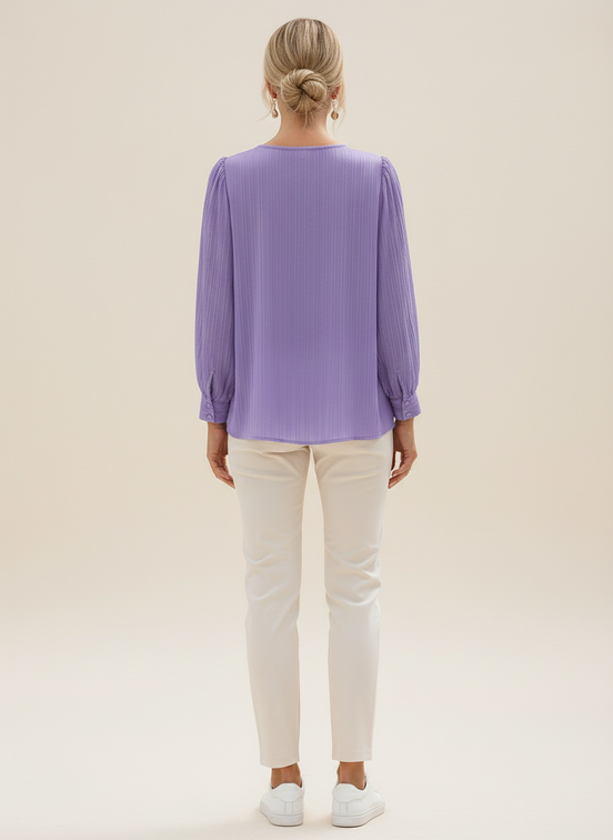 Women's Chiffon V-Neck Lace Top