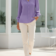 Women's Chiffon V-Neck Lace Top