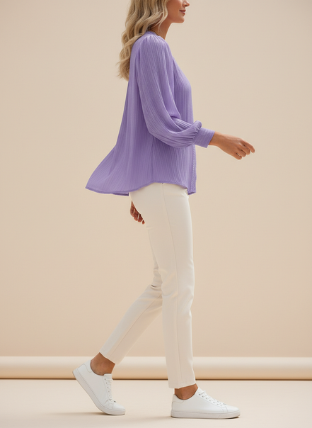 Women's Chiffon V-Neck Lace Top