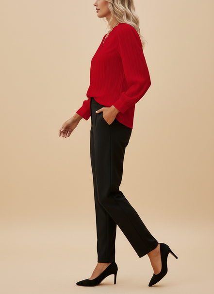 Women's Chiffon V-Neck Lace Top