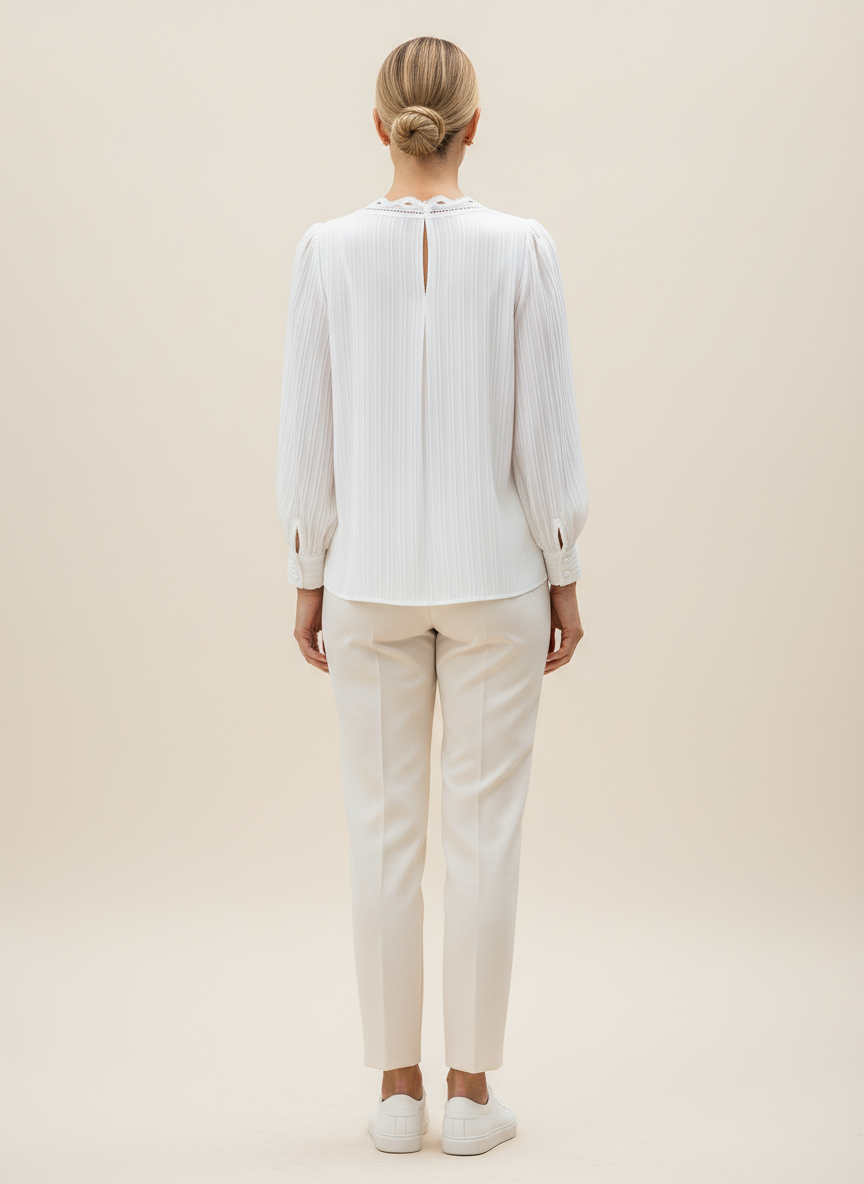 Women's Chiffon V-Neck Lace Top