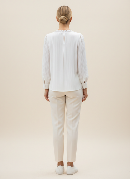 Women's Chiffon V-Neck Lace Top