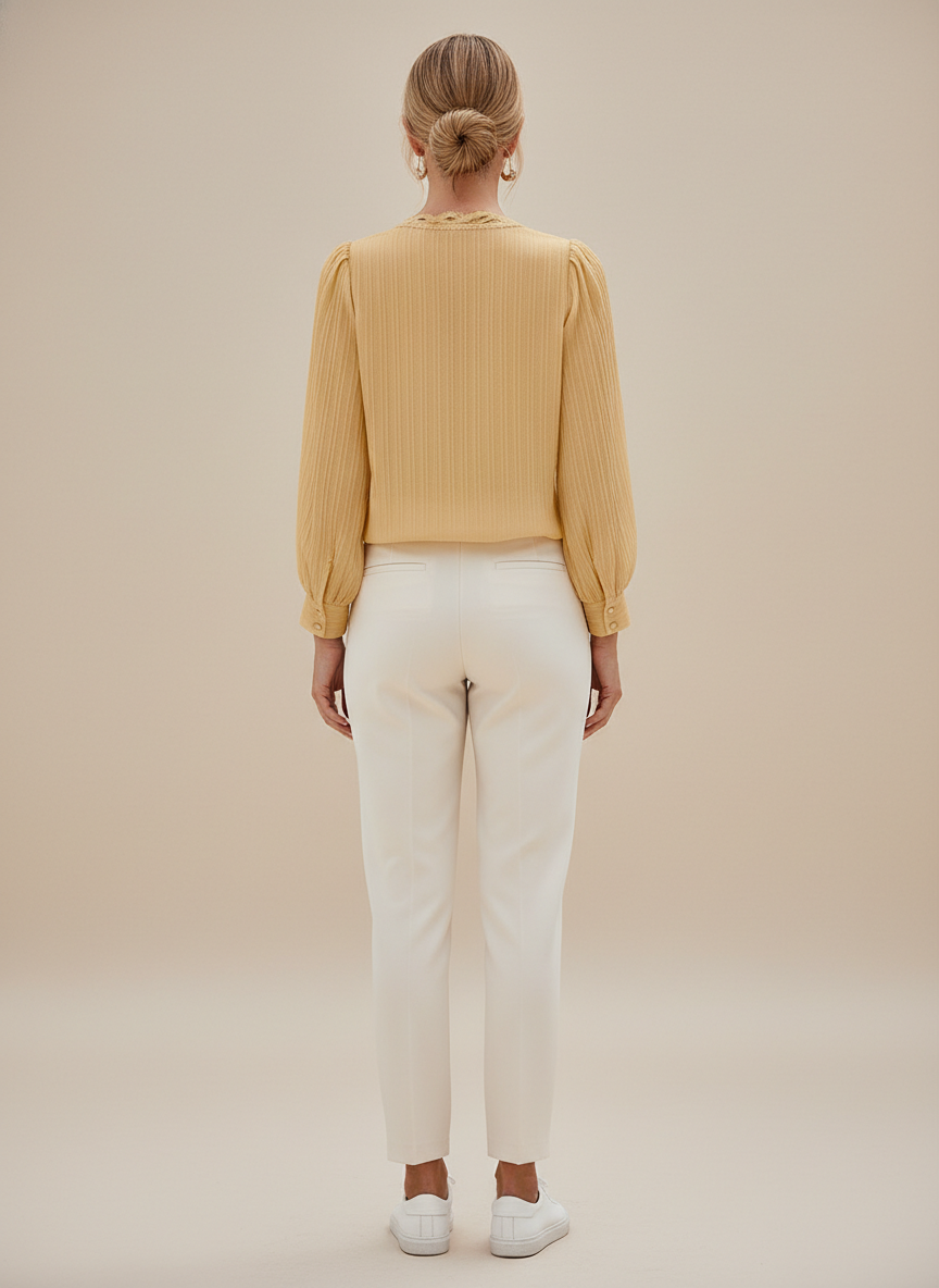 Women's Chiffon V-Neck Lace Top