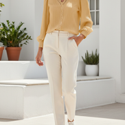 Women's Chiffon V-Neck Lace Top