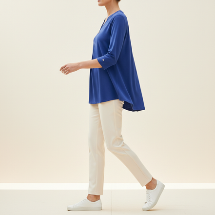 Women's V-Neck Three-Quarter Sleeve Blouse