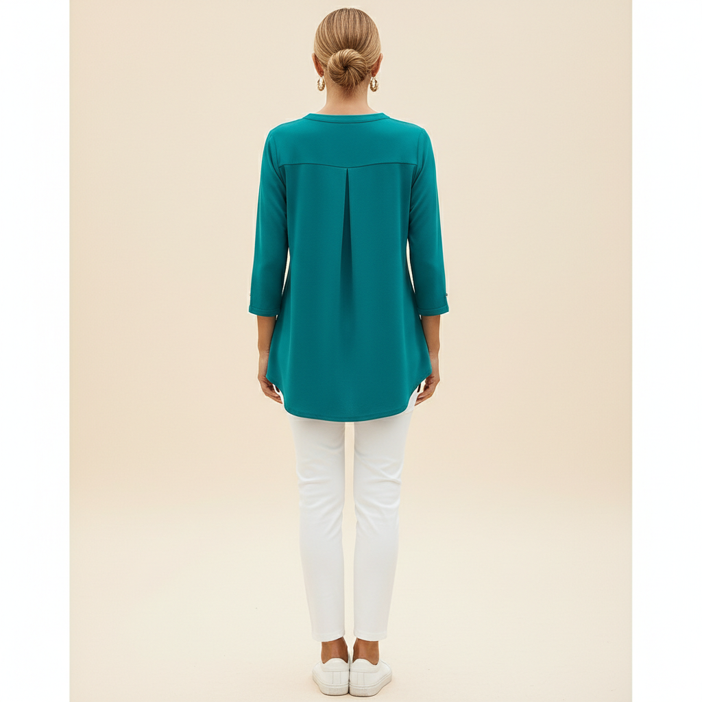 Women's V-Neck Three-Quarter Sleeve Blouse