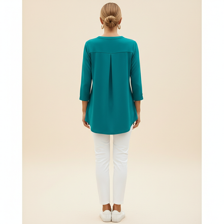 Women's V-Neck Three-Quarter Sleeve Blouse