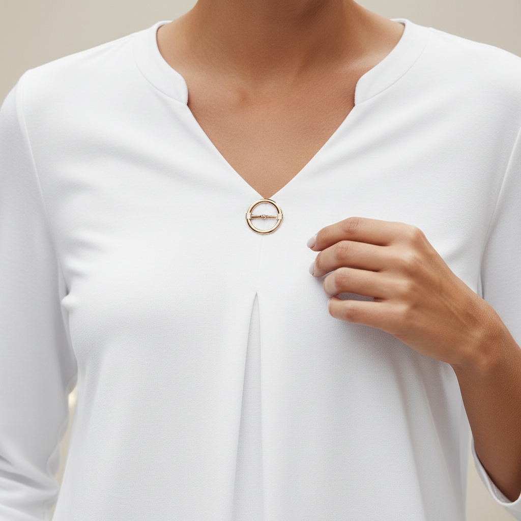Women's V-Neck Three-Quarter Sleeve Blouse