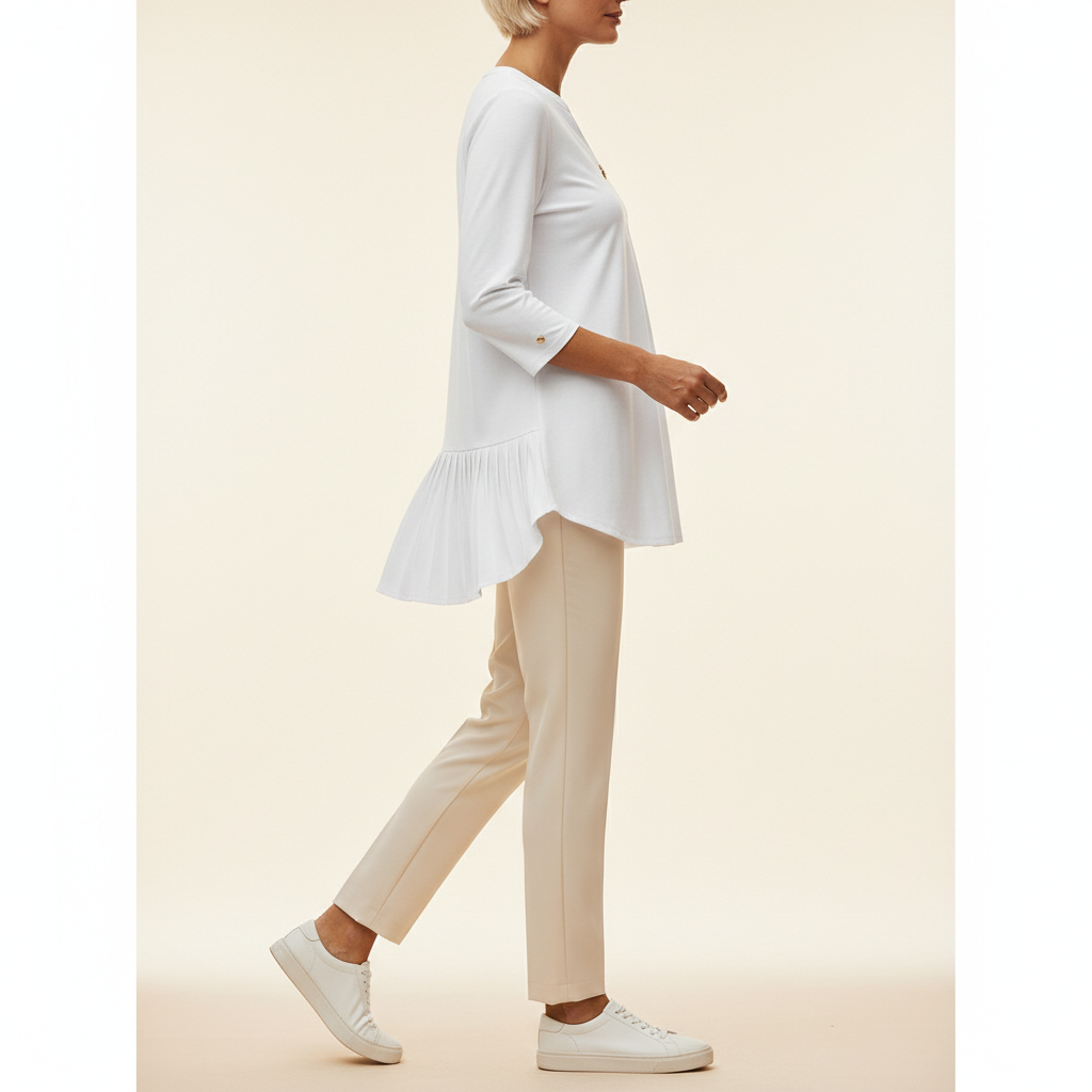 Women's V-Neck Three-Quarter Sleeve Blouse