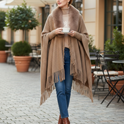 Women's Knitted Cardigan Cape Shawl