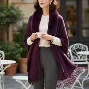 Women's Knitted Cardigan Cape Shawl
