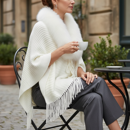 Women's Knitted Cardigan Cape Shawl