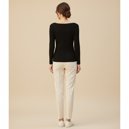 Women's Knitted O-Neck Pullover Sweater