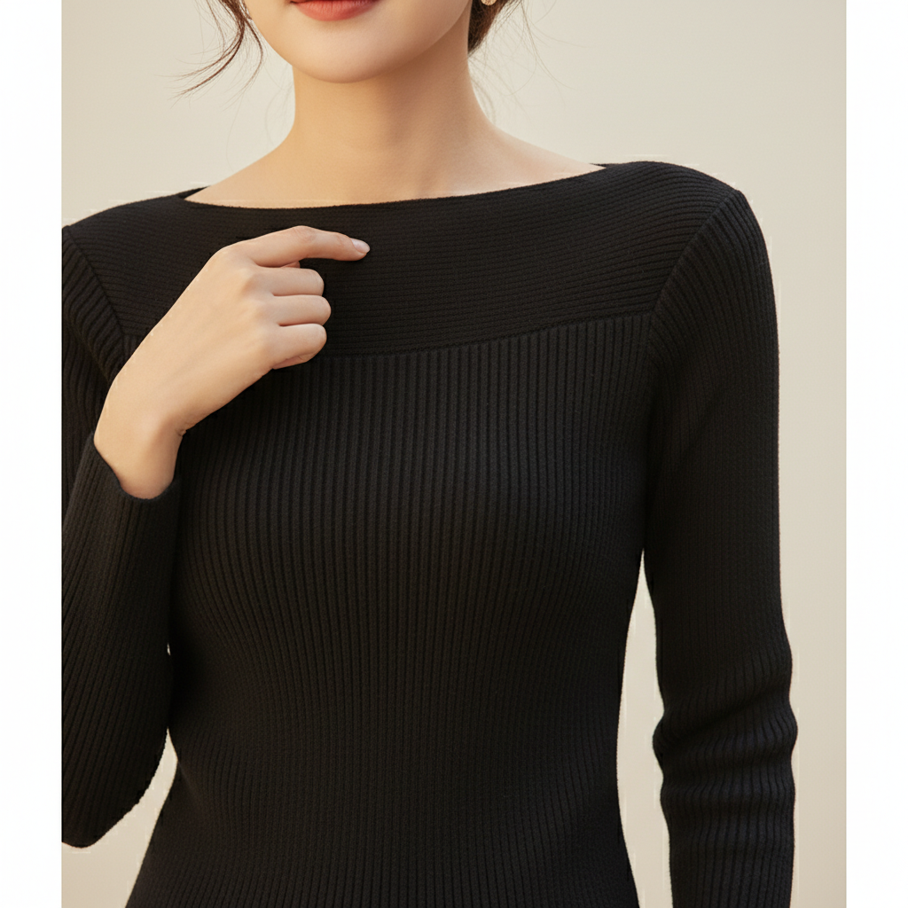Women's Knitted O-Neck Pullover Sweater