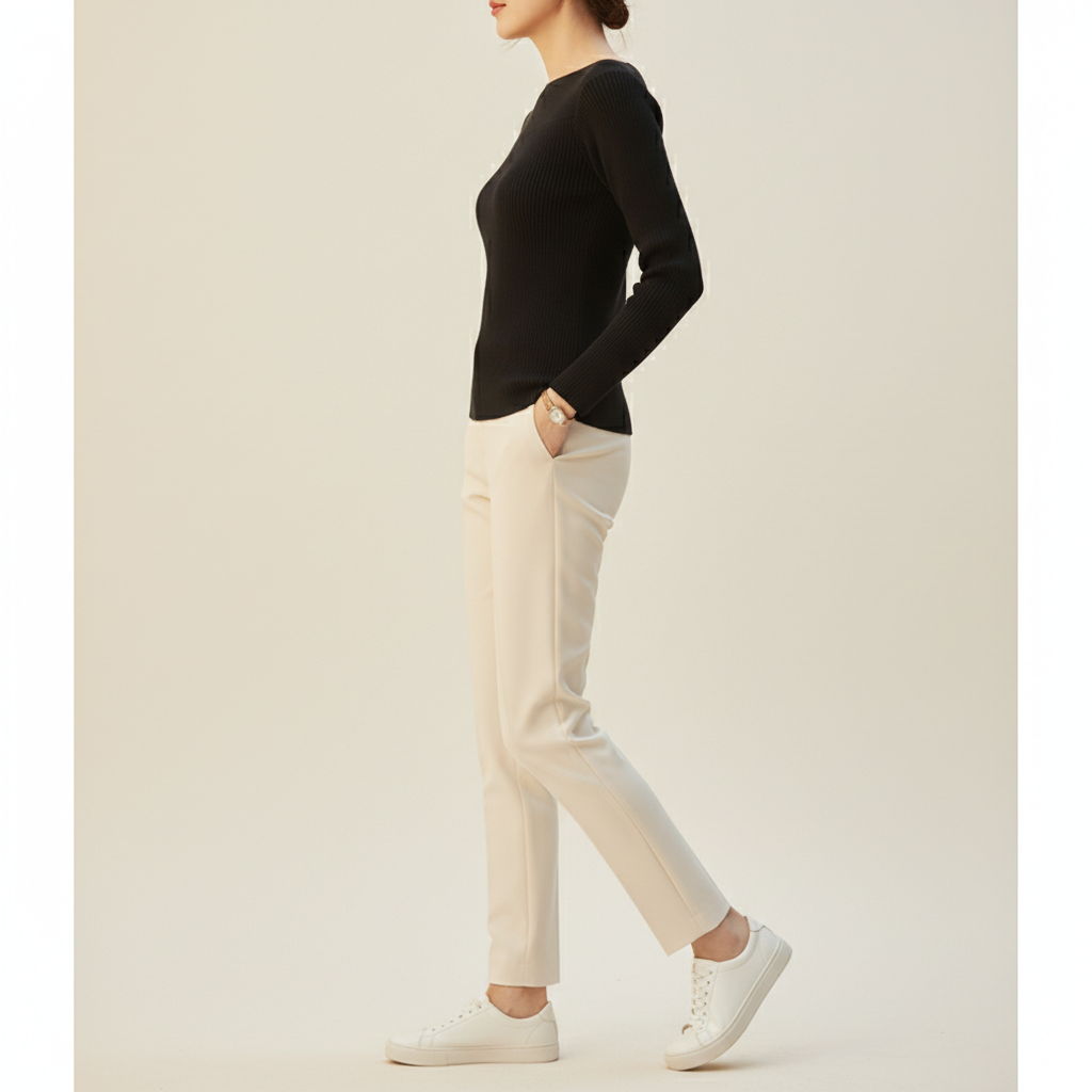 Women's Knitted O-Neck Pullover Sweater