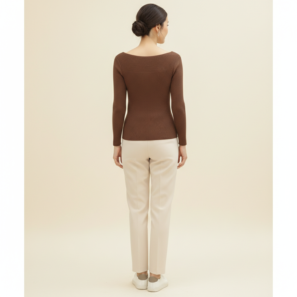 Women's Knitted O-Neck Pullover Sweater