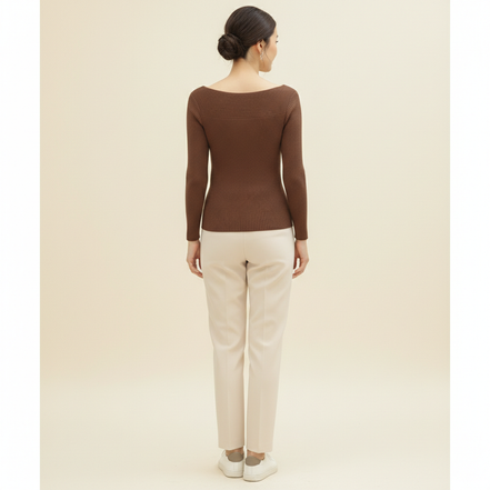 Women's Knitted O-Neck Pullover Sweater